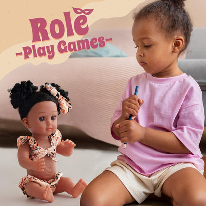 ROBUD Reborn Girl Baby Doll Black