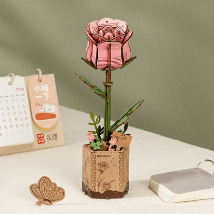 Rowood DIY Wooden Flower Bouquet 3D Wooden Puzzle TW01H