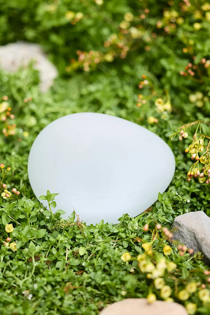 Solar Pebble Garden Light - 12" Cobblestone Shape