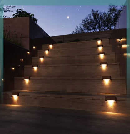 🎄 Solar Deck Lights, Automatically ON/OFF💡 4 PCS IN 1 Set