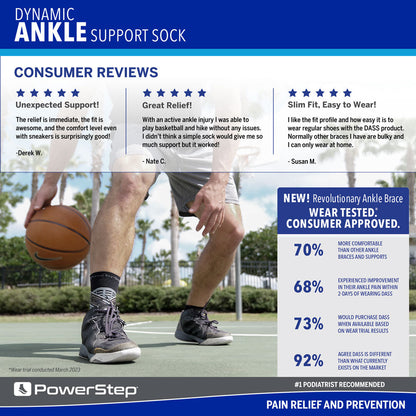 Dynamic Ankle Support Sock | Compression Sock & Ankle Support Brace for Ankle Pain and Injuries