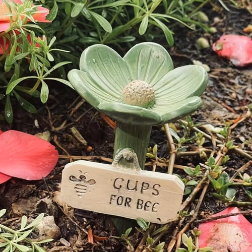 Flower-Shaped Ceramic Bee Watering Station