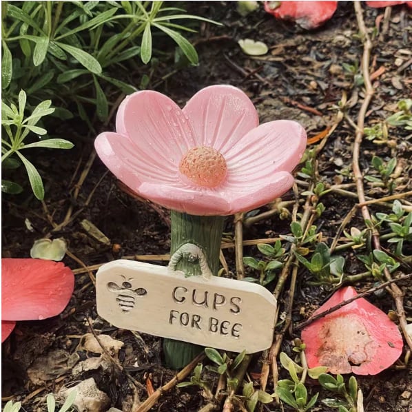 Flower-Shaped Ceramic Bee Watering Station