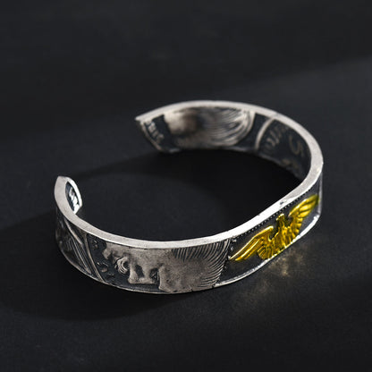 Imperial Heritage Mongolian German Mark Silver Coin Bangle Ring