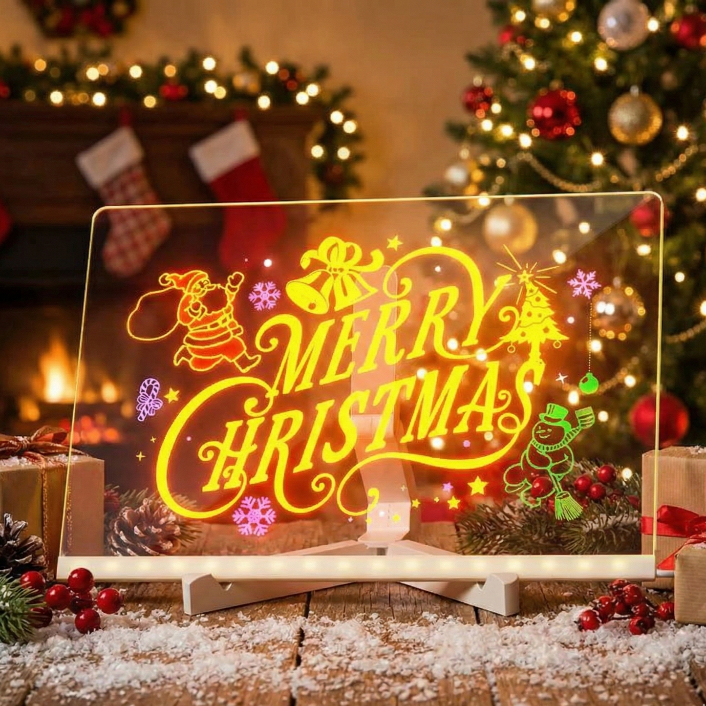 🎄The Best Christmas Gift for Kids🎄Acrylic Dry Erase Neon Art Board with Markers