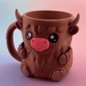 Ferdinand the Highland Cow Ice Cream Pint Holder – Cute Dessert Cozy with Hidden Snack Drawer – Fun Gift for Ice Cream Lovers & Cow Fans