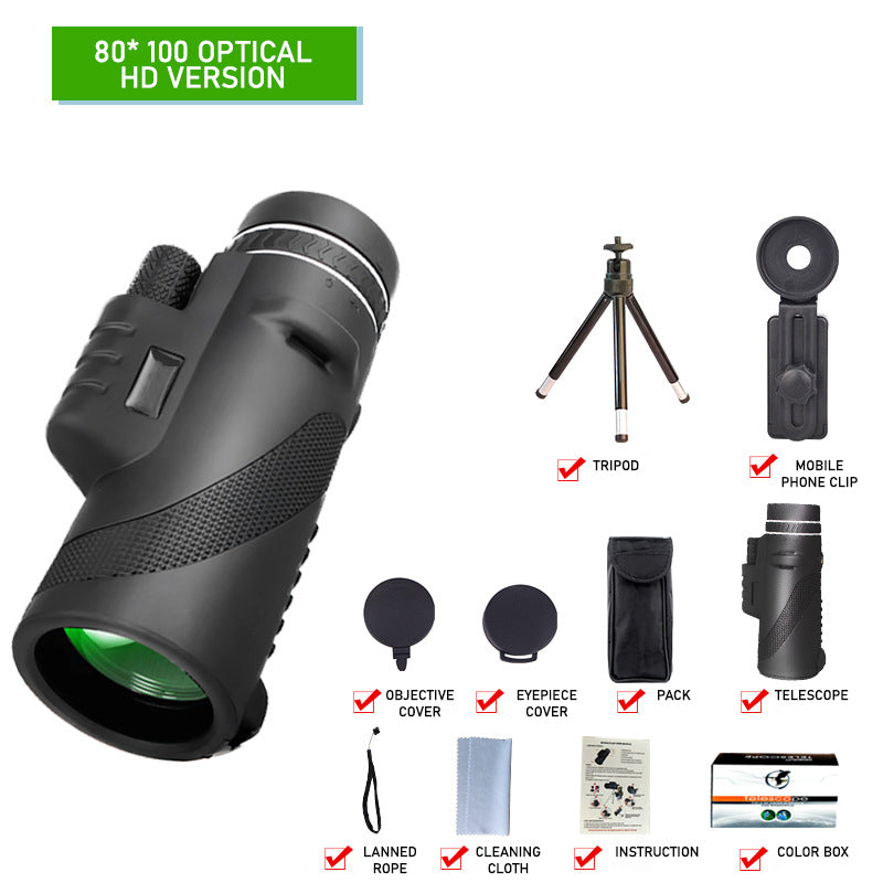 🔥High-Power 80x100 Monocular | Compact, Clear & Long-Distance Viewing