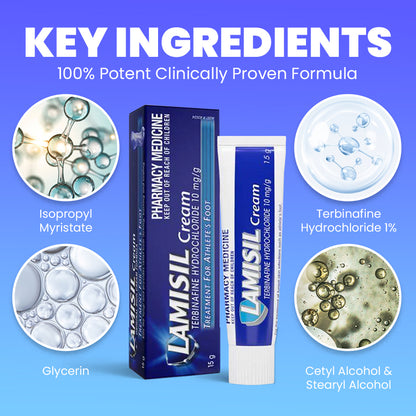 🦶Lamisill™ 1 Week Athlete's Foot Treatment, Antifungal Cream with Terbinafine Hydrochloride 1%, Fast Symptom Relief & Prevents Recurrence