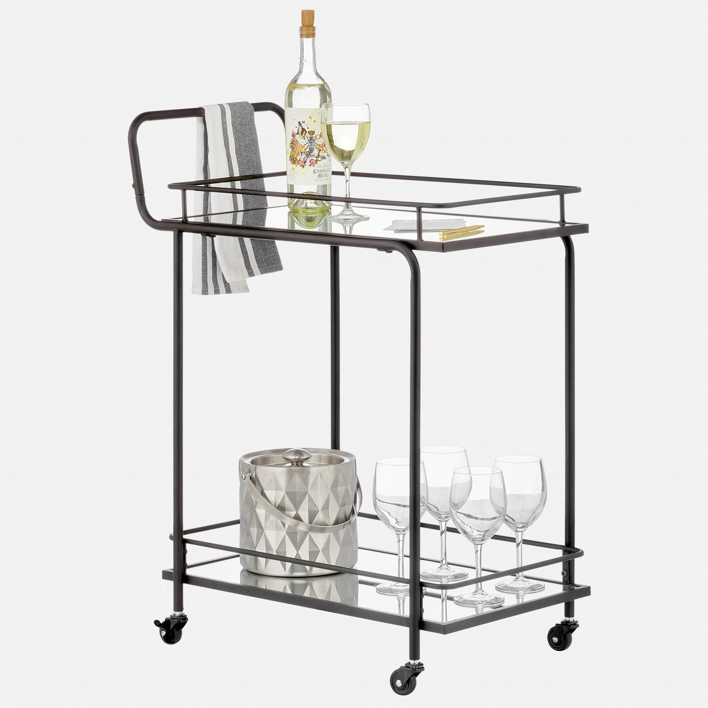 2-Tier Metal Bar Cart