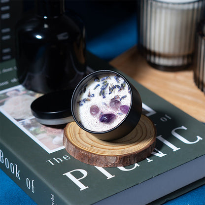 Handmade Natural Amethyst Candle with Lavandula Essence| The Ideal Ally for 128 Hz Healing