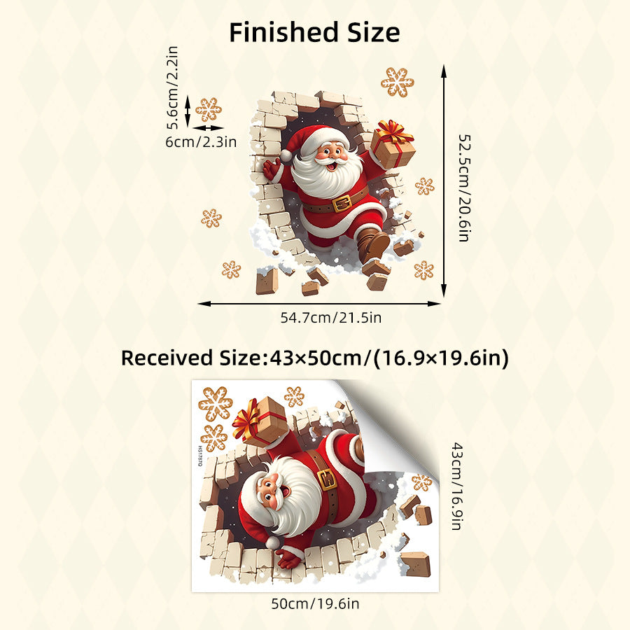 🔥 Hot Sale 49% OFF | 🎅 3D Wall-Breaking Santa Claus Sticker