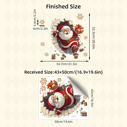 🔥 Hot Sale 49% OFF | 🎅 3D Wall-Breaking Santa Claus Sticker