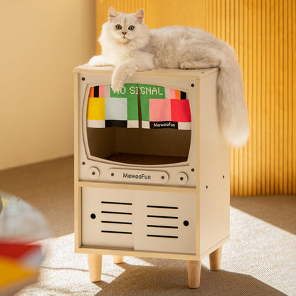Wooden TV Cat House & Condo