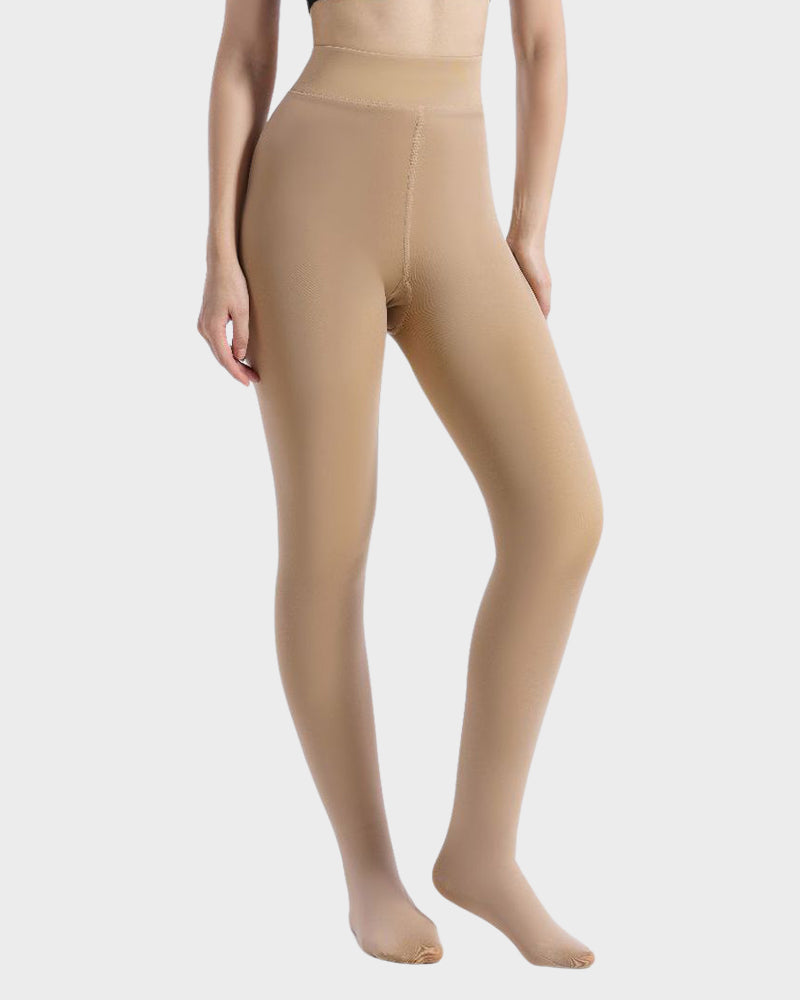 Semi-Transparent Single Seam Fleece Lined Tights