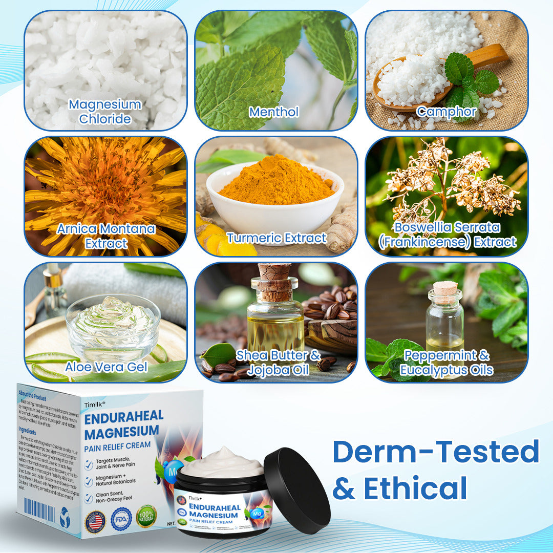 Timllk® EnduraHeal Magnesium Pain Relief Cream (Treats Arthritis, Neuropathy, Rheumatism, Sports Injuries & More)