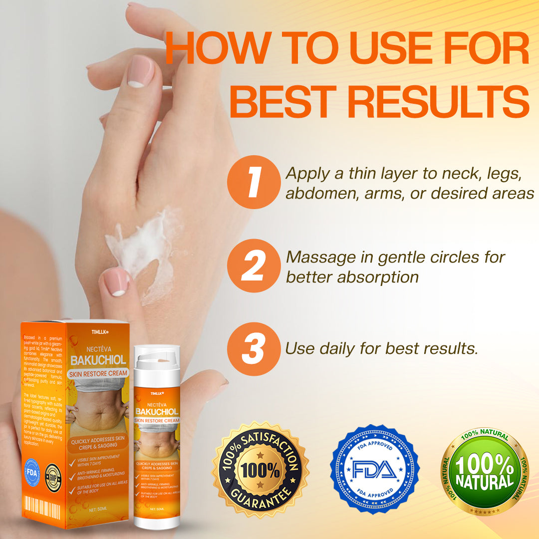 TIMLLK® Nectéva Bakuchiol Skin Restore Cream - (Anti-aging, Hydrating, Skin Firming & Lifting)