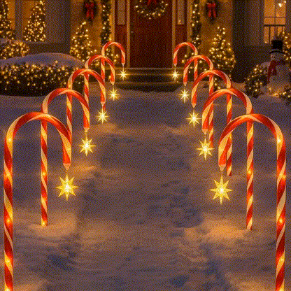 🎄 Christmas Flash Sale 🎅 65% OFF ✨ Solar Candy Cane Path Lights — Light Up Your Christmas Yard!