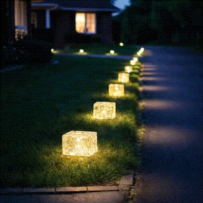 Solar Color-Changing Brick Path Lights — Instantly Upgrade Walkways, Patios & Gardens at Night
