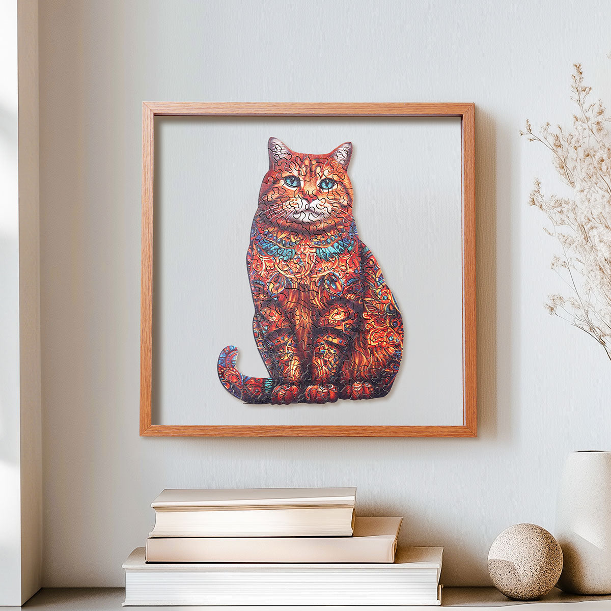 ROBOTIME Exotic Cat Wooden Jigsaw Puzzle with Frame
