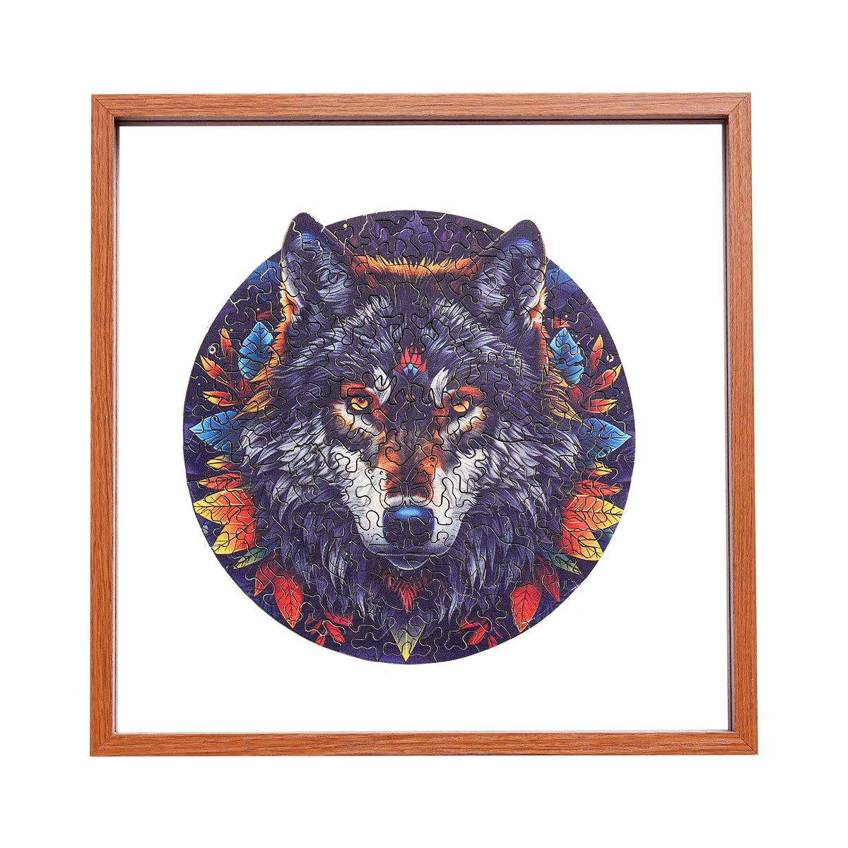 ROBOTIME Wolf in the Jungle Wooden Jigsaw Puzzle with Frame