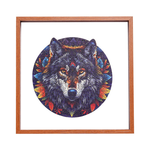 ROBOTIME Wolf in the Jungle Wooden Jigsaw Puzzle with Frame