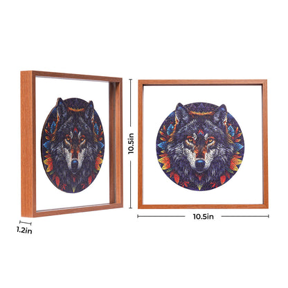 ROBOTIME Wolf in the Jungle Wooden Jigsaw Puzzle with Frame