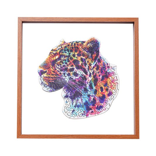ROBOTIME Fancy Leopard Wooden Jigsaw Puzzle with Frame