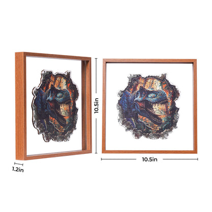ROBOTIME Wall Breaking T-Rex Wooden Jigsaw Puzzle with Frame
