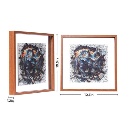 ROBOTIME Wall Breaking Triceratops Wooden Jigsaw Puzzle with Frame