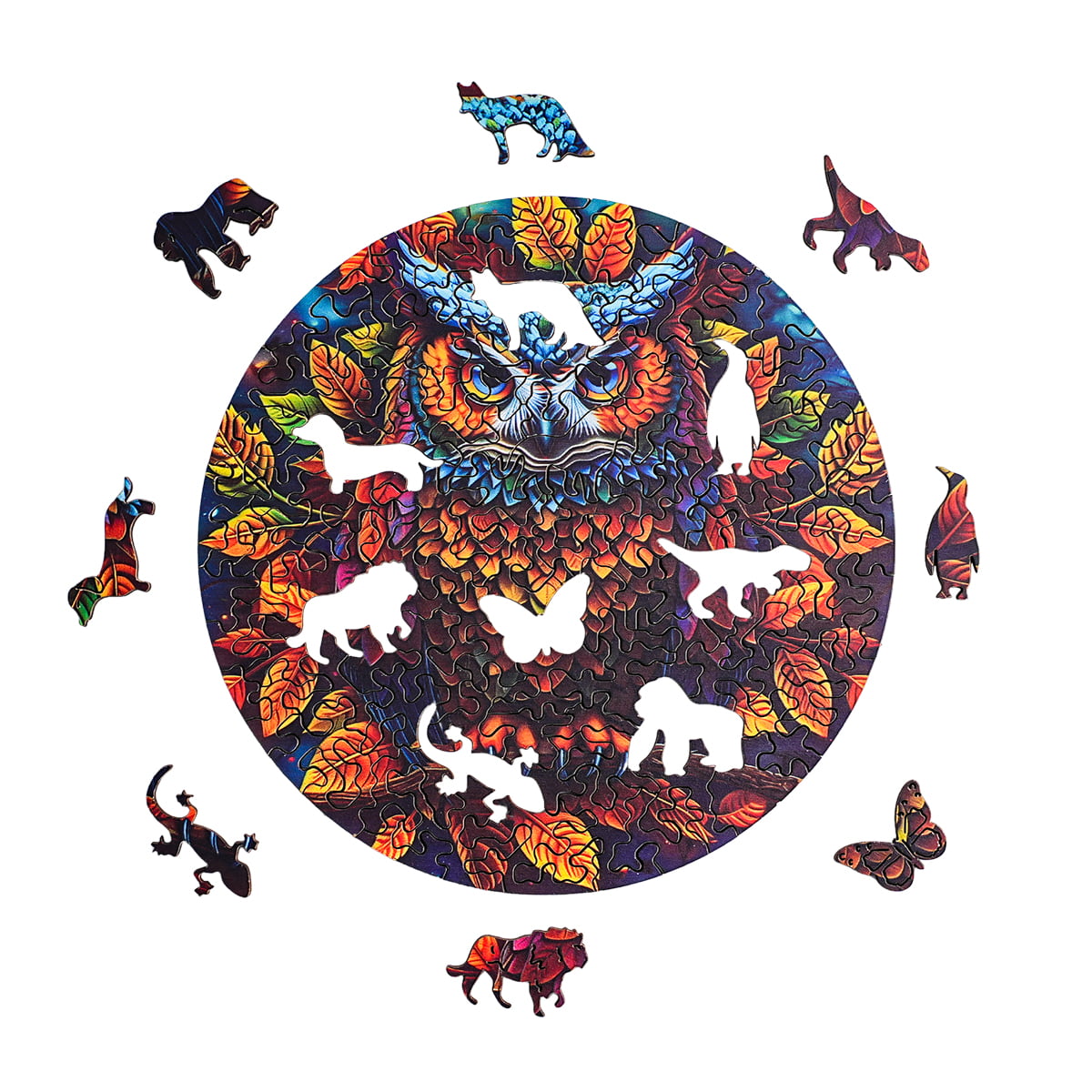 ROBOTIME Moonlight Owl Wooden Jigsaw Puzzle with Frame