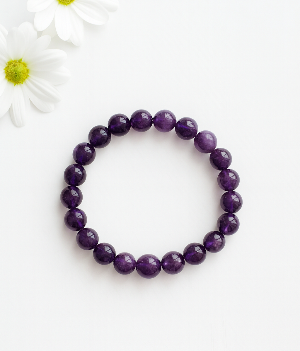 Ametria™ Uruguayan Amethyst Bracelet – Deep Purple Healing Crystal for Calm & Clarity