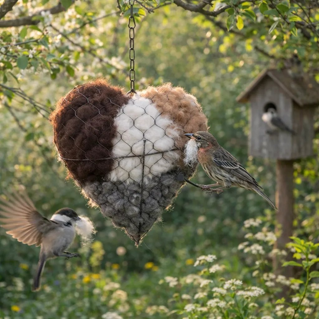 💗Valentine's Day Sale💗Handmade Alpaca Fiber Bird Nesting Heart for Birds🕊️