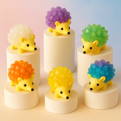 Hedgie Crystal Growing Kit – Colorful Hedgehog with Sparkly Crystals in 24H