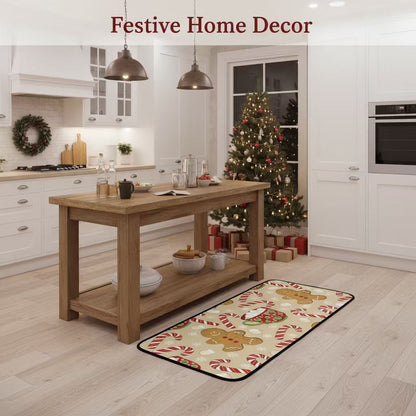 🍪 Christmas Sale - 50% OFF 🎁 Soft Non-Slip Gingerbread Man Kitchen Rug for Holiday Home Decor