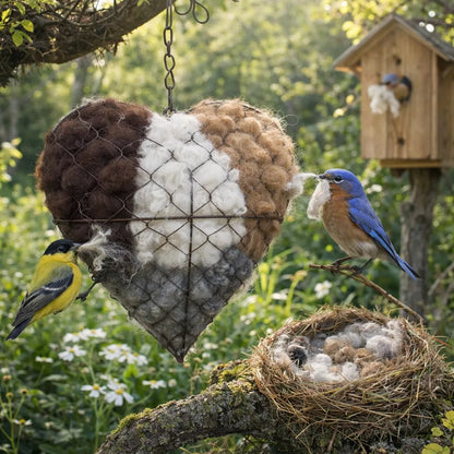 💗Valentine's Day Sale💗Handmade Alpaca Fiber Bird Nesting Heart for Birds🕊️