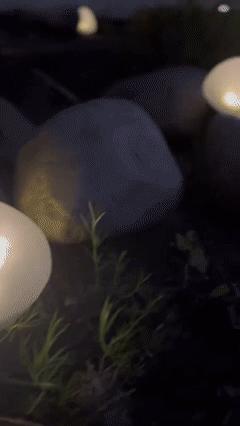 Solar Pebble Garden Light - 12" Cobblestone Shape