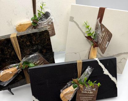 Large Gold Edge Agate Slice with Stand: Gift Boxed Coaster