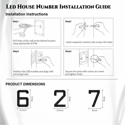 🔥Hot Sale 49% OFF🎁✨ Solar Lighted House Number - Waterproof LED Address Sign