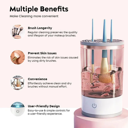 30-second Automatic Makeup Brush Cleaner for Ageless Skin & Pristine Makeup