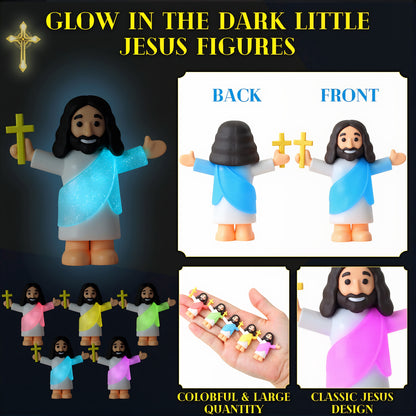 Glow in the Dark Mini Jesus Figurines with Bible verse Cards