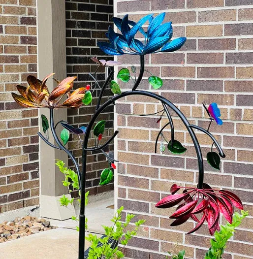 A🔥🔥70% OFF -Beautiful Summer Multi Colored Flowers Wind Spinner