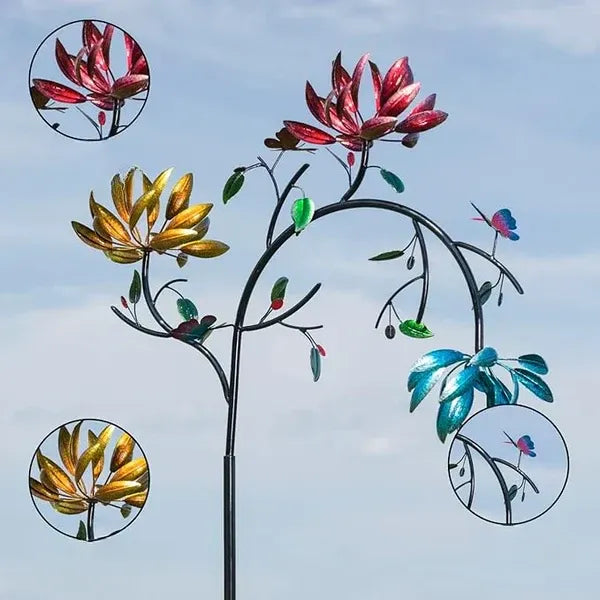 A🔥🔥70% OFF -Beautiful Summer Multi Colored Flowers Wind Spinner