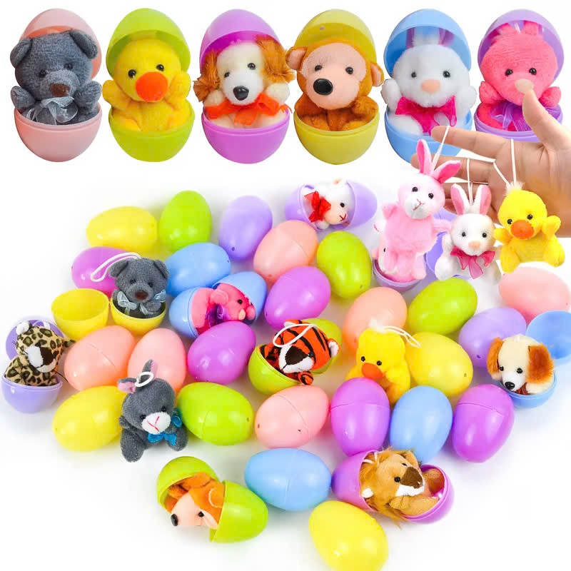 🐰 🐇12/24/36 Pcs Easter Eggs Filled with Plush Friends