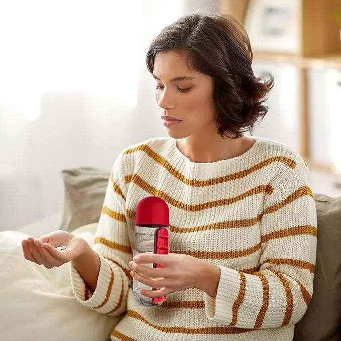 HydraPill 600ml Water Bottle with Pillbox.